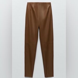 Zara Brown High-Waisted Pants